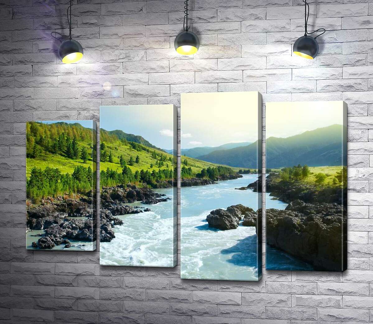 

Модульная картина ArtPoster Каменистый ландшафт горной реки 100x69 см Модуль №21