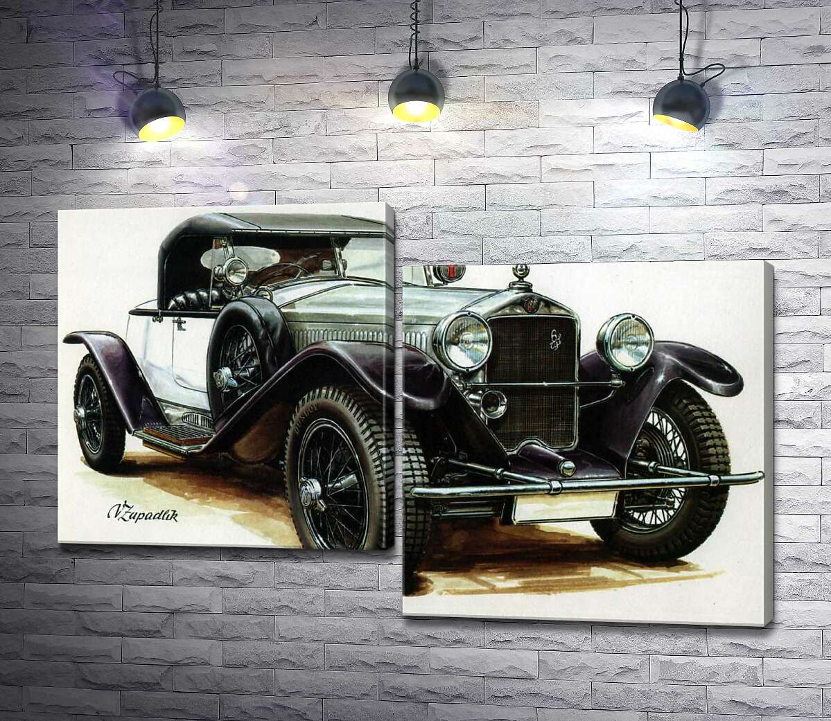 

Модульная картина ArtPoster Зеленый ретро-автомобиль Tatra 31 130x84 см Модуль №5