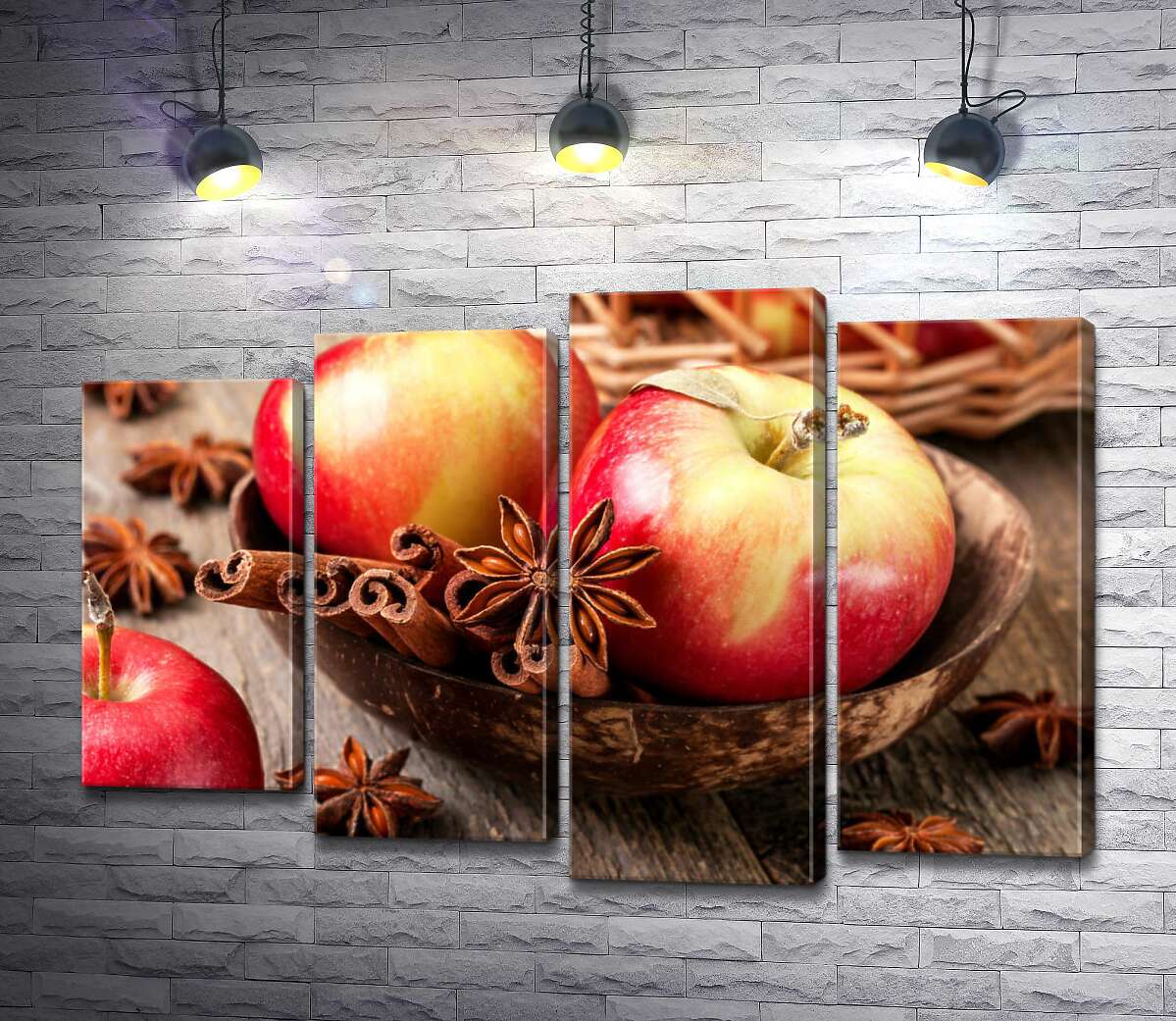 

Модульная картина ArtPoster Запахи осени: краснобокие яблоки с корицей и бадьяном 100x69 см Модуль №21