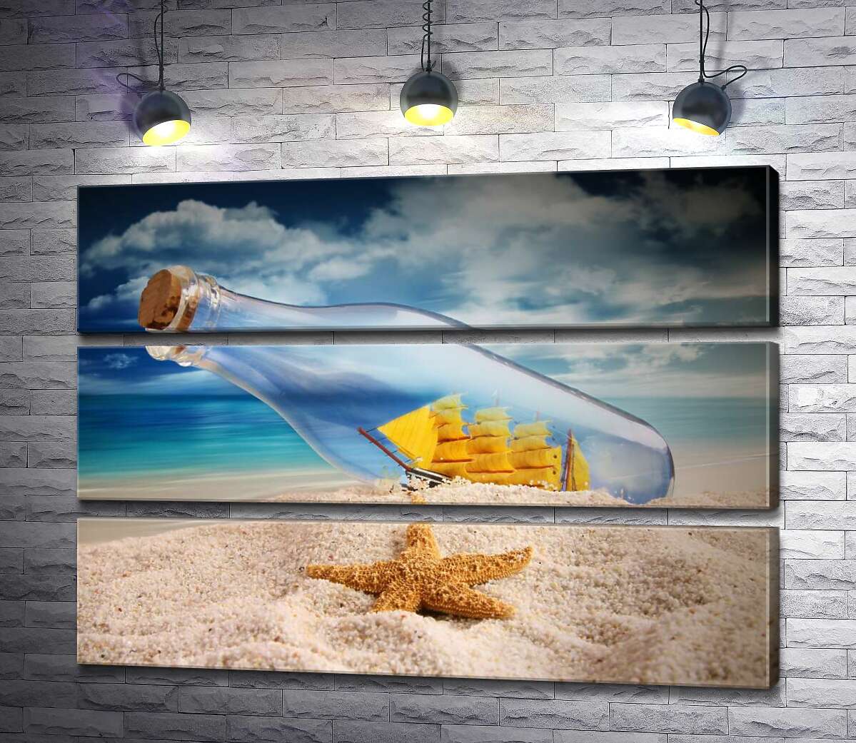 

Модульная картина ArtPoster Корабль в плену стеклянной бутылки 84x60 см Модуль №13