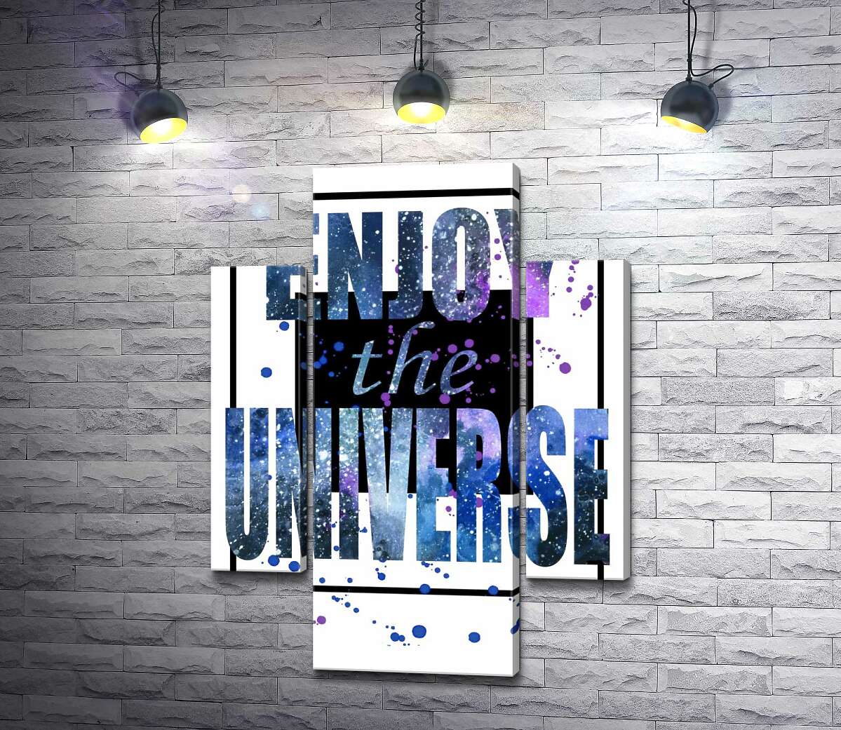 

Модульная картина ArtPoster Космическая надпись в черной рамке "enjoy the universe" 80x110 см Модуль №7