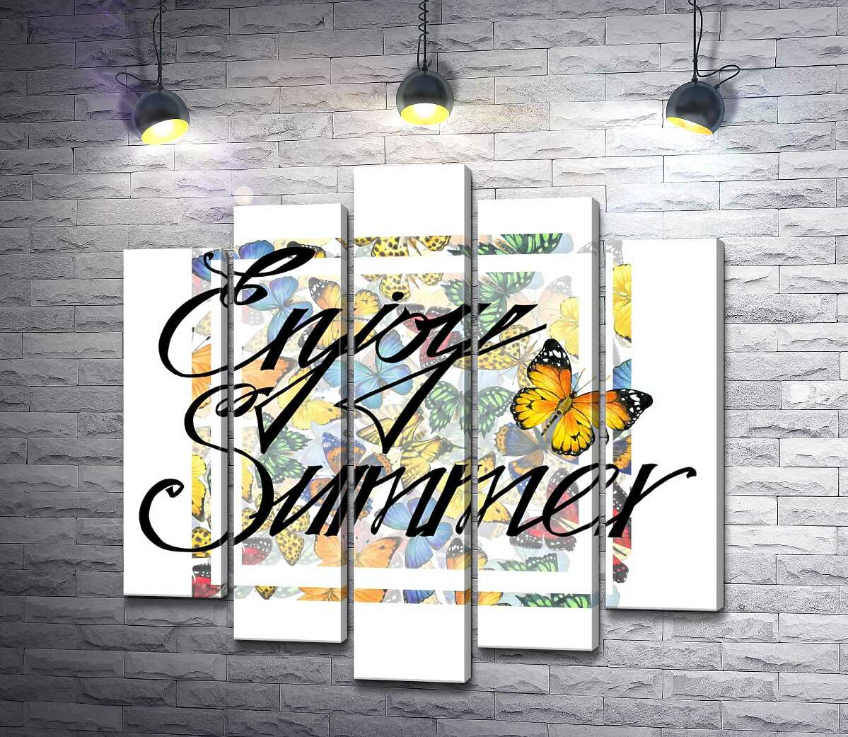 

Модульная картина ArtPoster Изысканная надпись "enjoy summer" на фоне бабочек 130x132 см Модуль №26