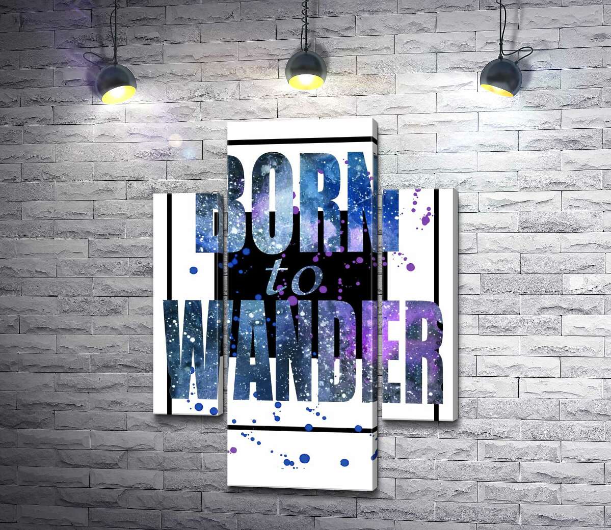 

Модульная картина ArtPoster Космическая надпись в синих тонах "born to wander" 131x179 см Модуль №7