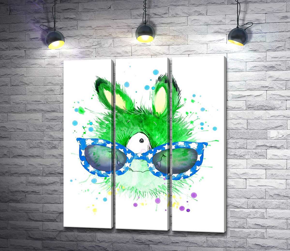 

Модульная картина ArtPoster Зеленый циклоп в синих очках 102x118 см Модуль №11