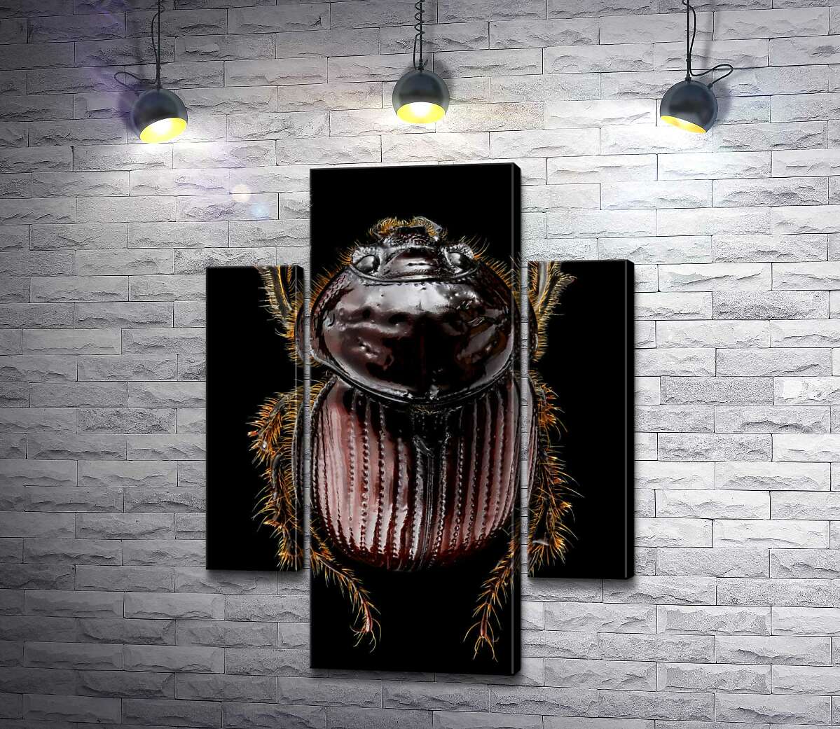 

Модульная картина ArtPoster Коричневая поверхность панциря жука онтофага 80x109 см Модуль №7