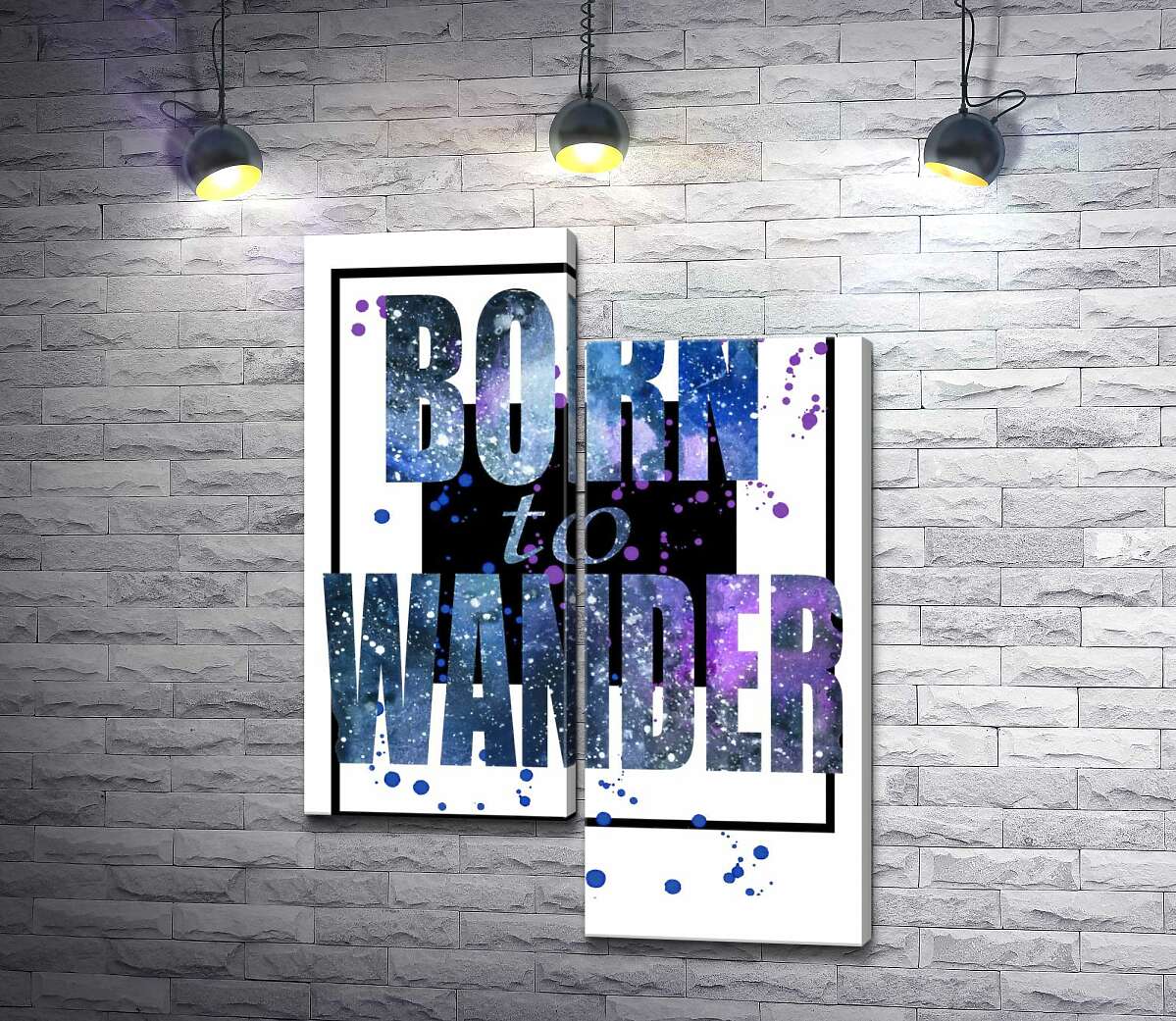 

Модульная картина ArtPoster Космическая надпись в синих тонах "born to wander" 100x137 см Модуль №5