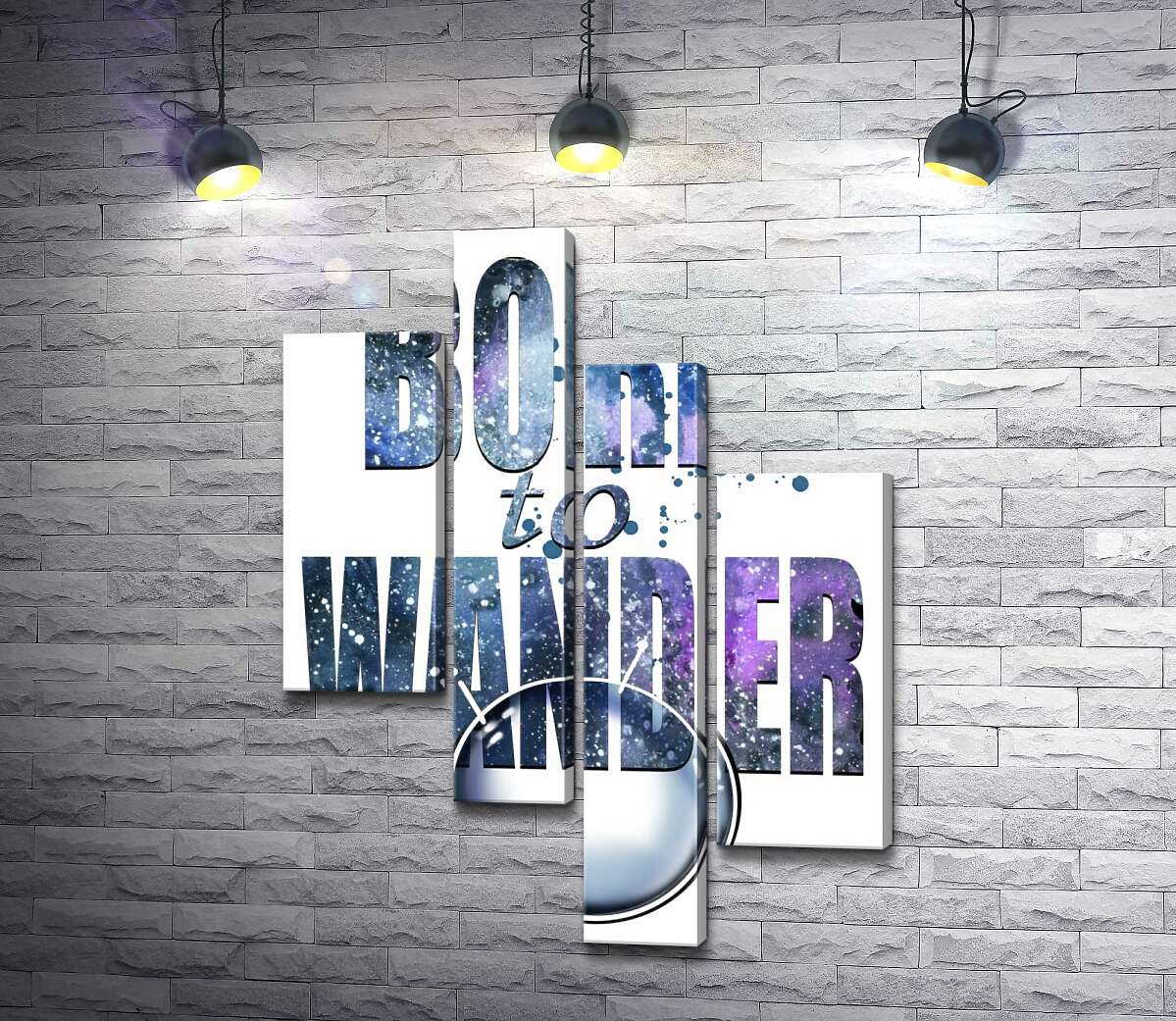 

Модульная картина ArtPoster Космическая надпись "born to wander" 130x178 см Модуль №20