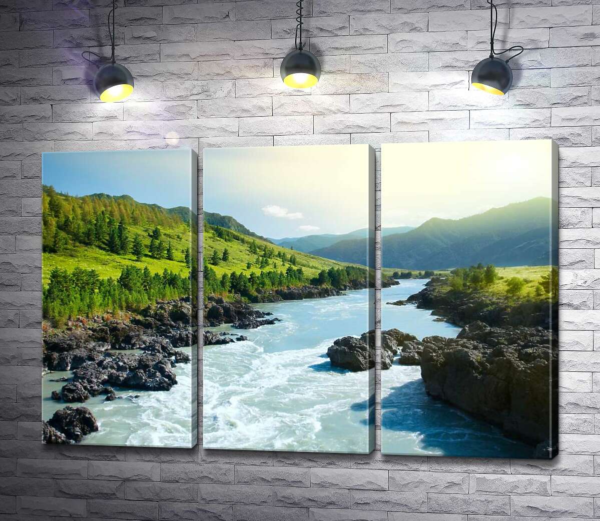

Модульная картина ArtPoster Каменистый ландшафт горной реки 102x67 см Модуль №11