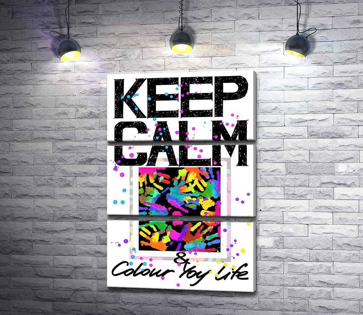 

Модульная картина ArtPoster Картина с ладоней среди надписи "keep calm and colour your life" 100x147 см Модуль №13