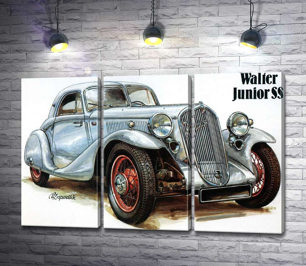 

Модульная картина ArtPoster Звезда 30-х годов автомобиль Walter Junior SS 132x86 см Модуль №11