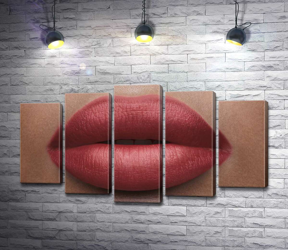 

Модульная картина ArtPoster Коралловый тон полуоткрытых губ 130x74 см Модуль №26