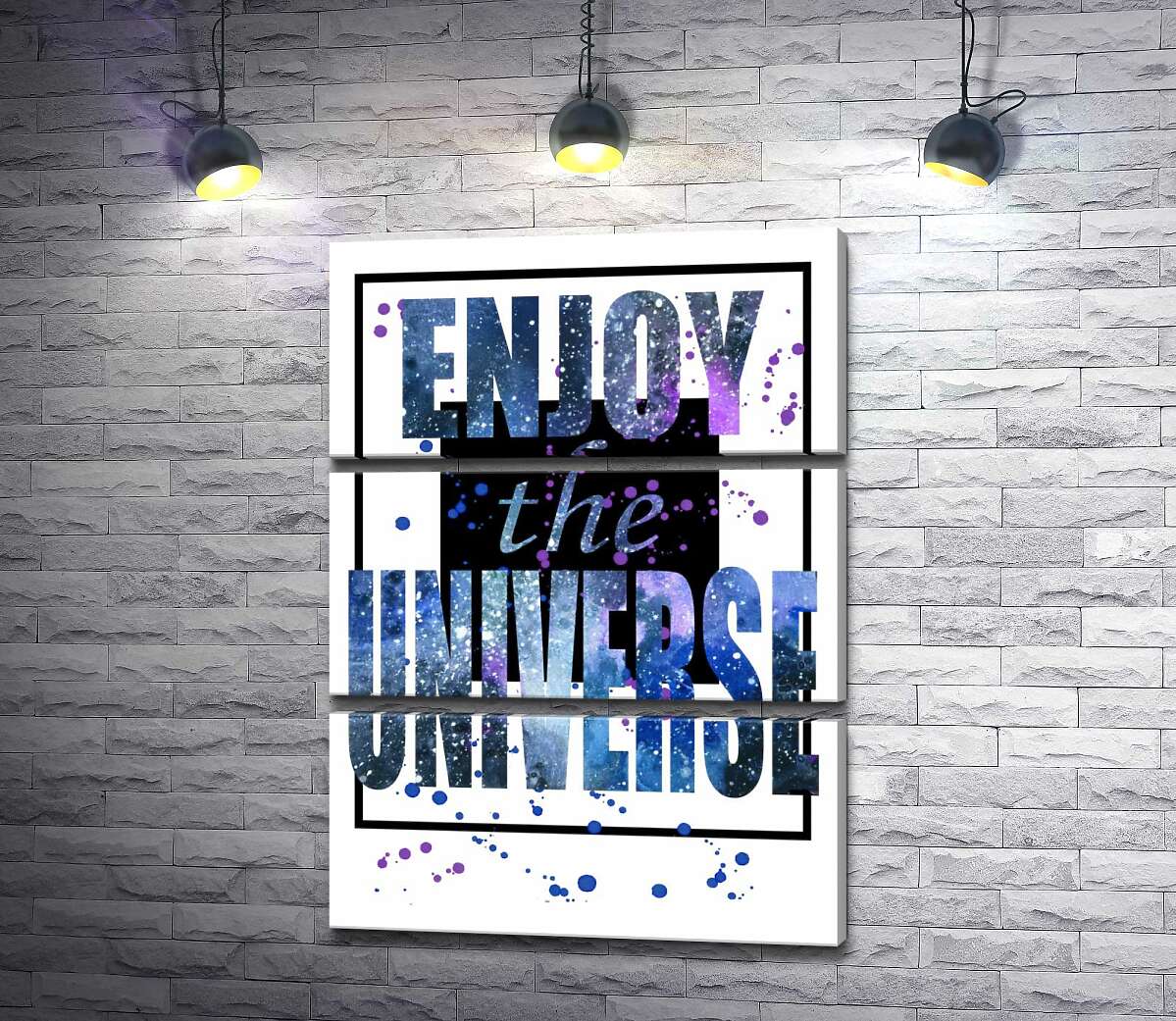 

Модульная картина ArtPoster Космическая надпись в черной рамке "enjoy the universe" 50x69 см Модуль №13