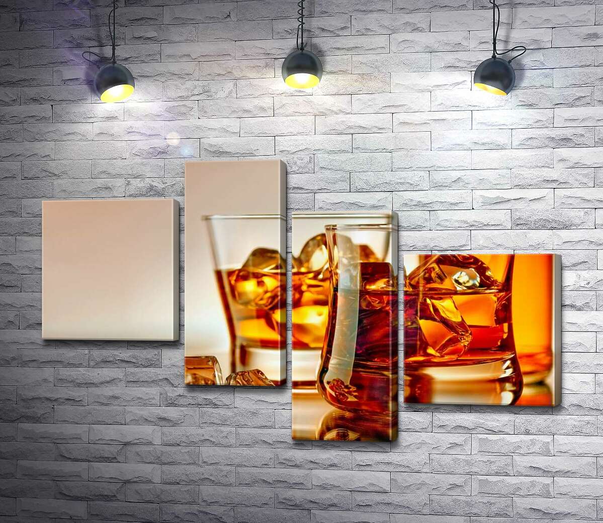 

Модульная картина ArtPoster Карамельный цвет виски со льдом 130x83 см Модуль №20