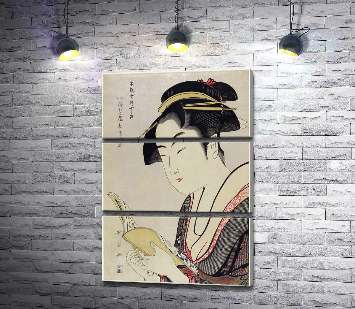 

Модульная картина ArtPoster Женщина читает книгу (Woman reading book) - Китагава Утамаро ( Kitagawa Utamaro ) 100x141 см Модуль №13