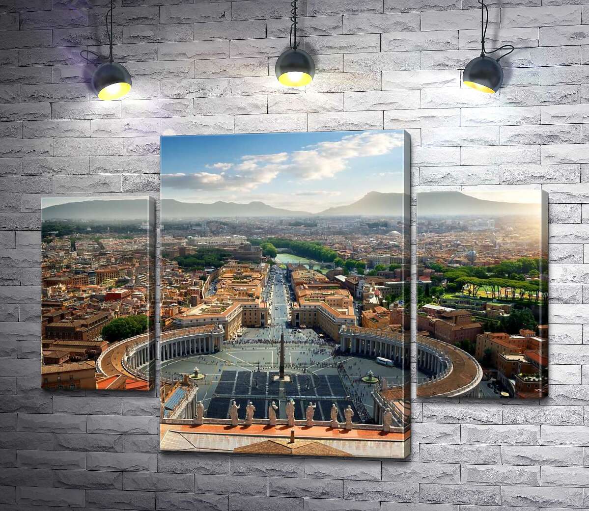 

Модульная картина ArtPoster Идеальная симметрия Площади Святого Петра (Saint Peter's Square) в Ватикане 80x59 см Модуль №7