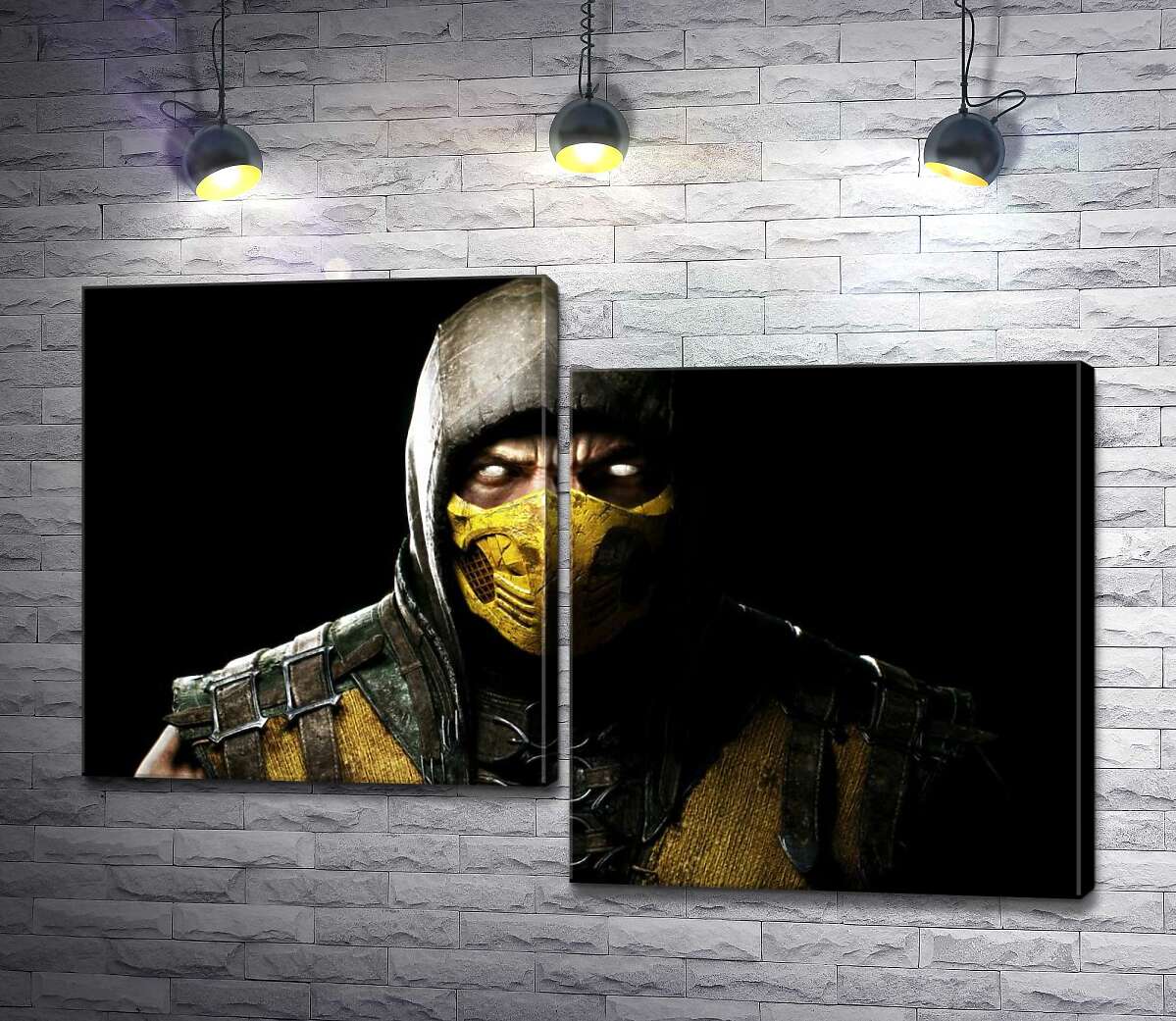 

Модульная картина ArtPoster Из тьмы к свету: портрет героя игры "Mortal Kombat" Скорпиона 130x87 см Модуль №5