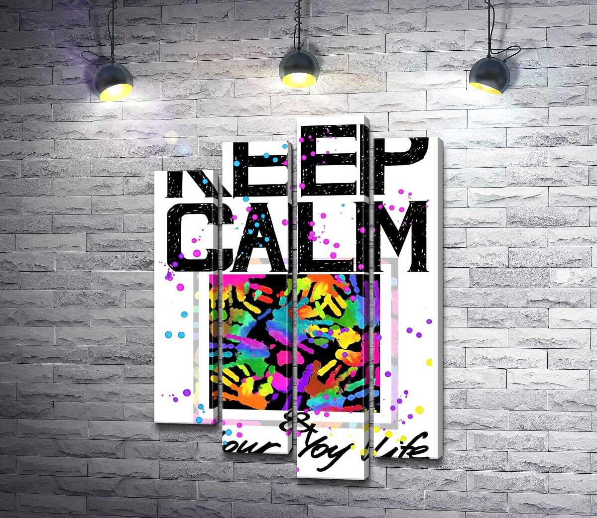 

Модульная картина ArtPoster Картина с ладоней среди надписи "keep calm and colour your life" 132x192 см Модуль №21