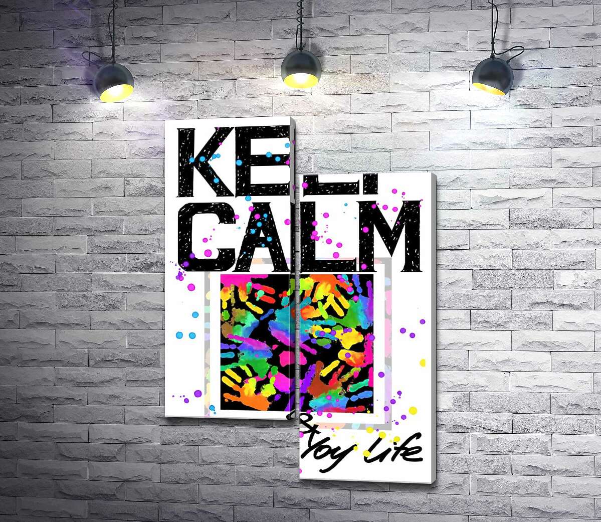 

Модульная картина ArtPoster Картина с ладоней среди надписи "keep calm and colour your life" 100x147 см Модуль №5