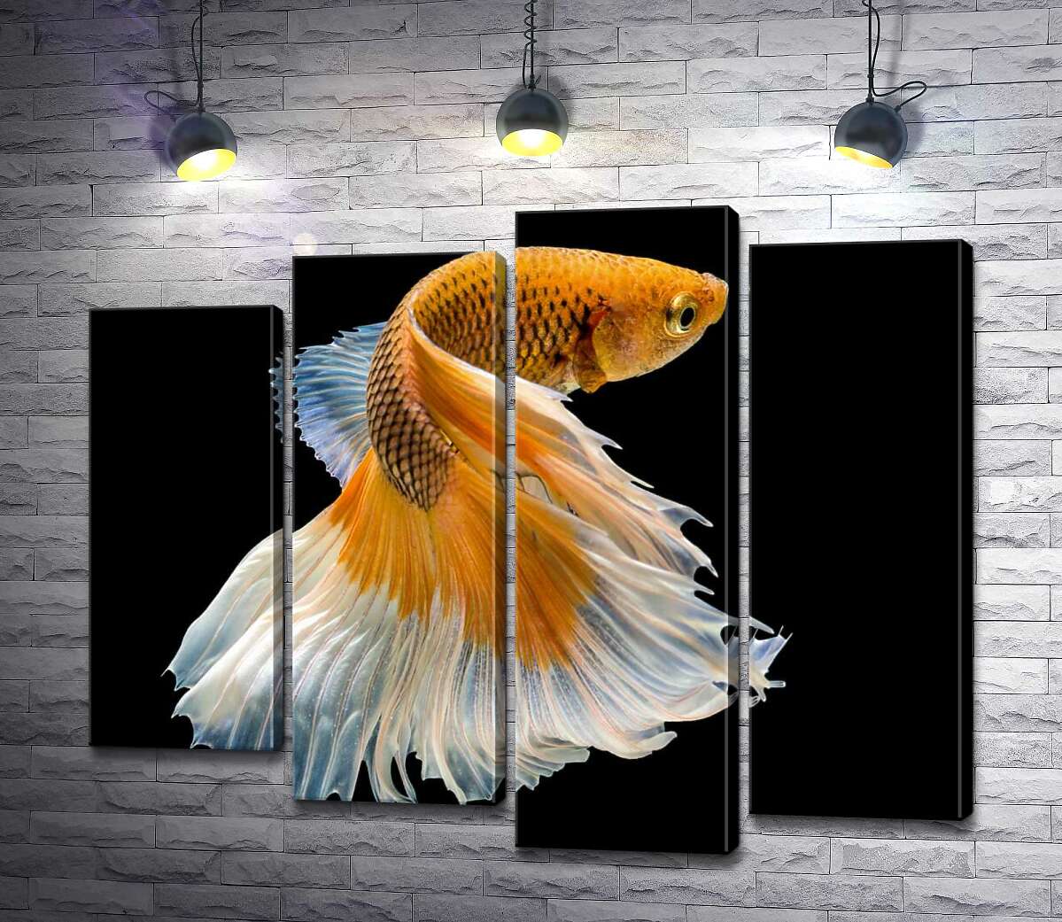 

Модульная картина ArtPoster Золотая рыба-петушок с белым пышным хвостом 80x67 см Модуль №21