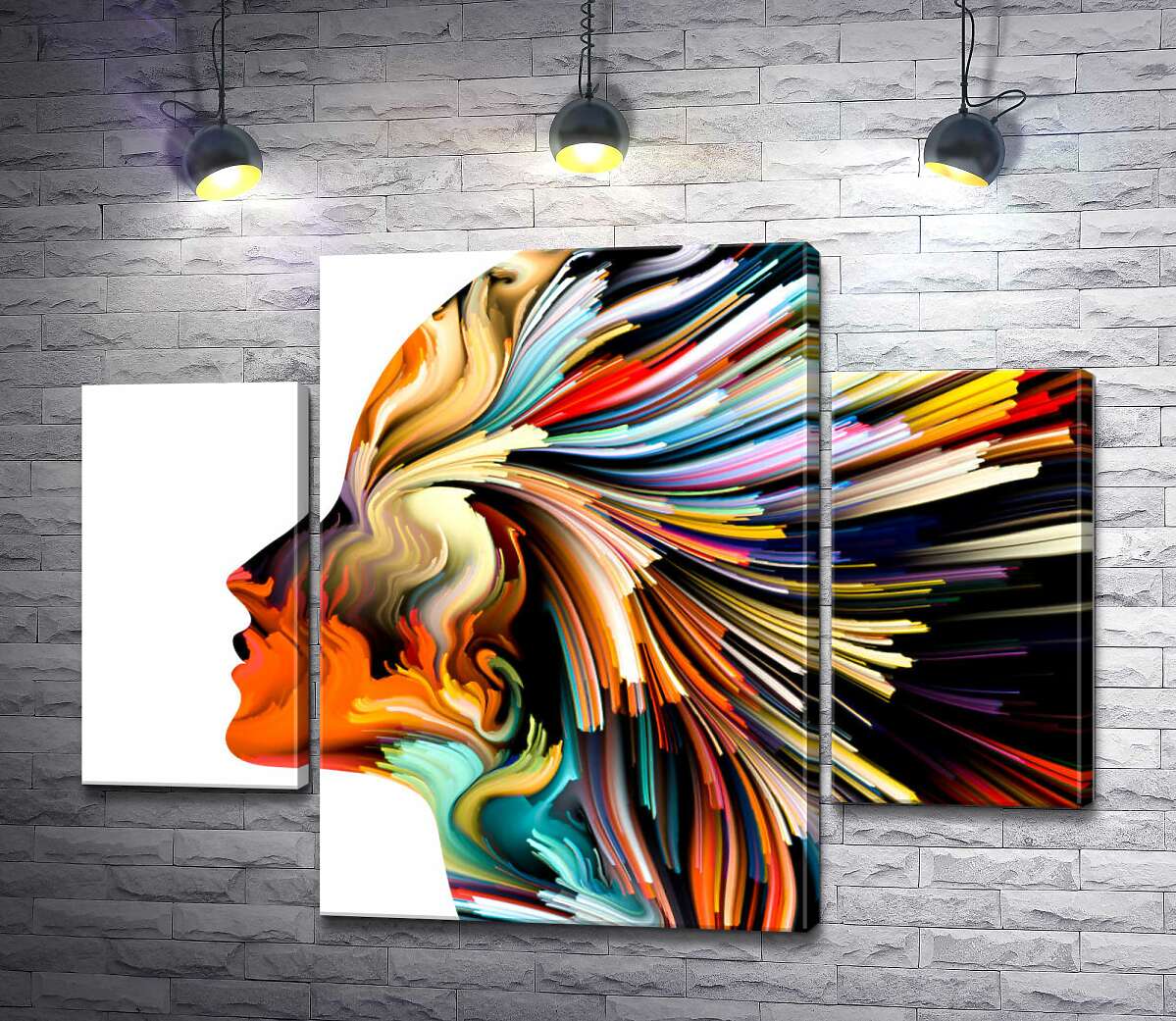 

Модульная картина ArtPoster Изгибы лучей в профиле женщины 80x60 см Модуль №7