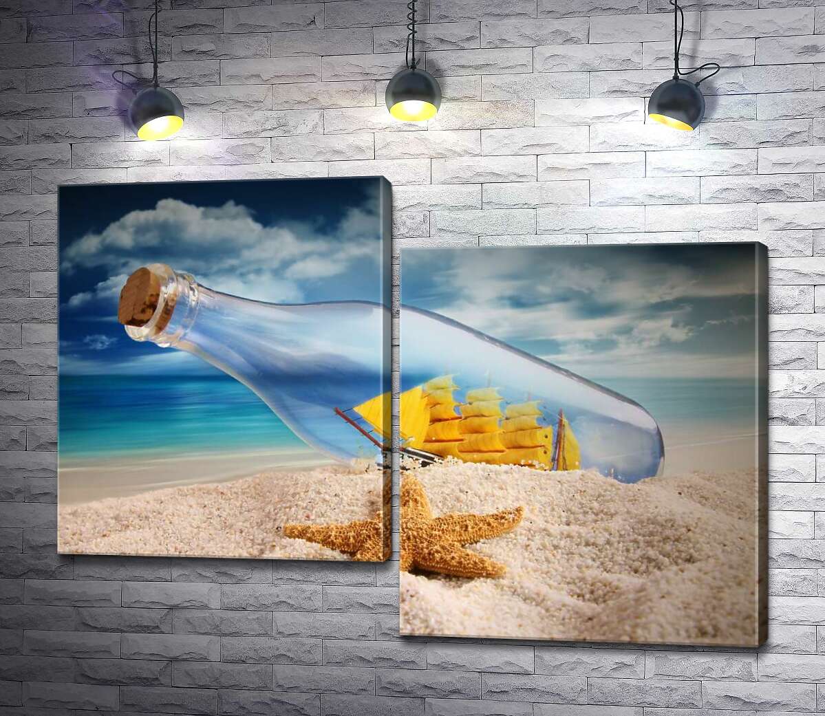 

Модульная картина ArtPoster Корабль в плену стеклянной бутылки 100x72 см Модуль №5