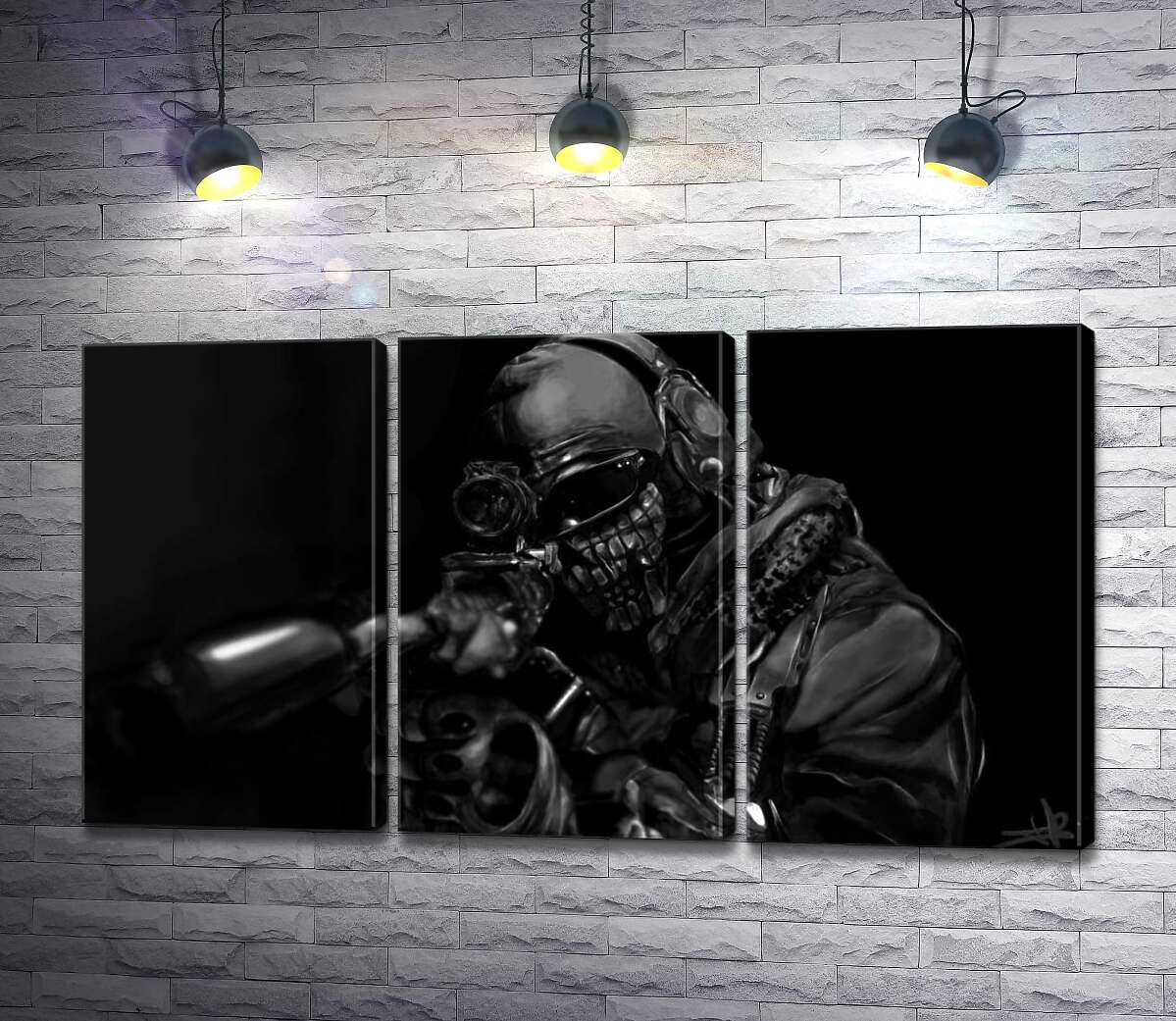 

Модульная картина ArtPoster Замаскированный снайпер прицеливается для выстрела 132x73 см Модуль №11