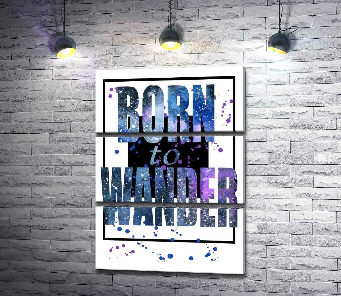 

Модульная картина ArtPoster Космическая надпись в синих тонах "born to wander" 50x69 см Модуль №13