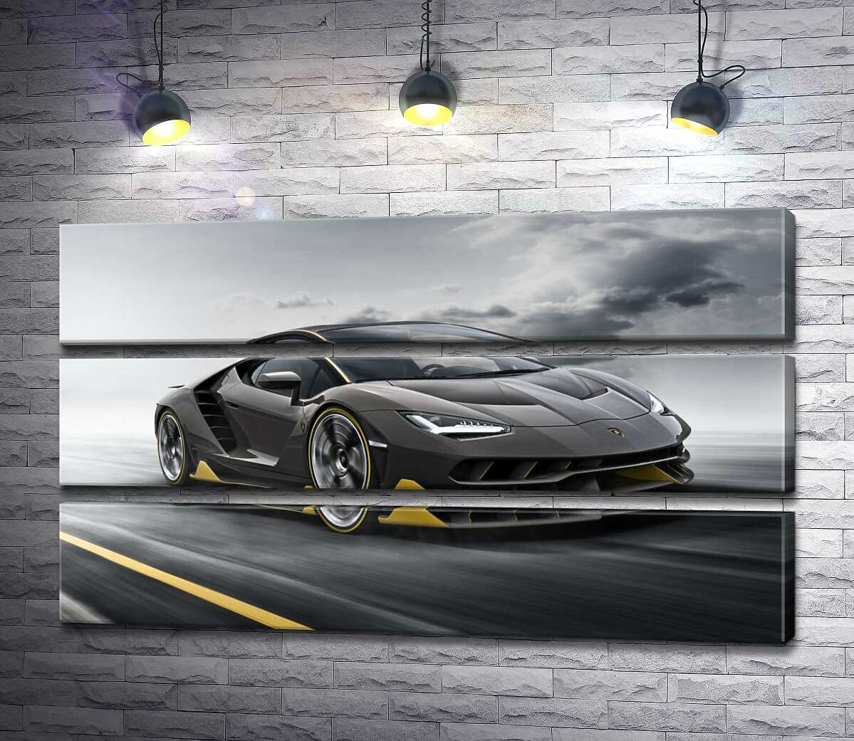 

Модульная картина ArtPoster Итог столетней работы в юбилейном автомобиле Lamborghini Centenario 130x75 см Модуль №13