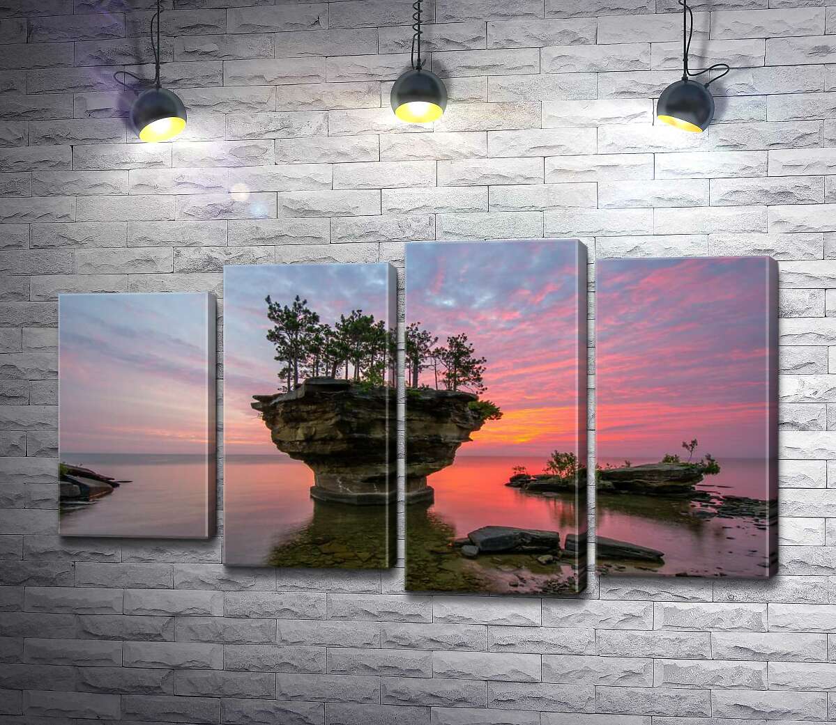 

Модульная картина ArtPoster Коралловый рассвет на озере Мичиган 80x47 см Модуль №21