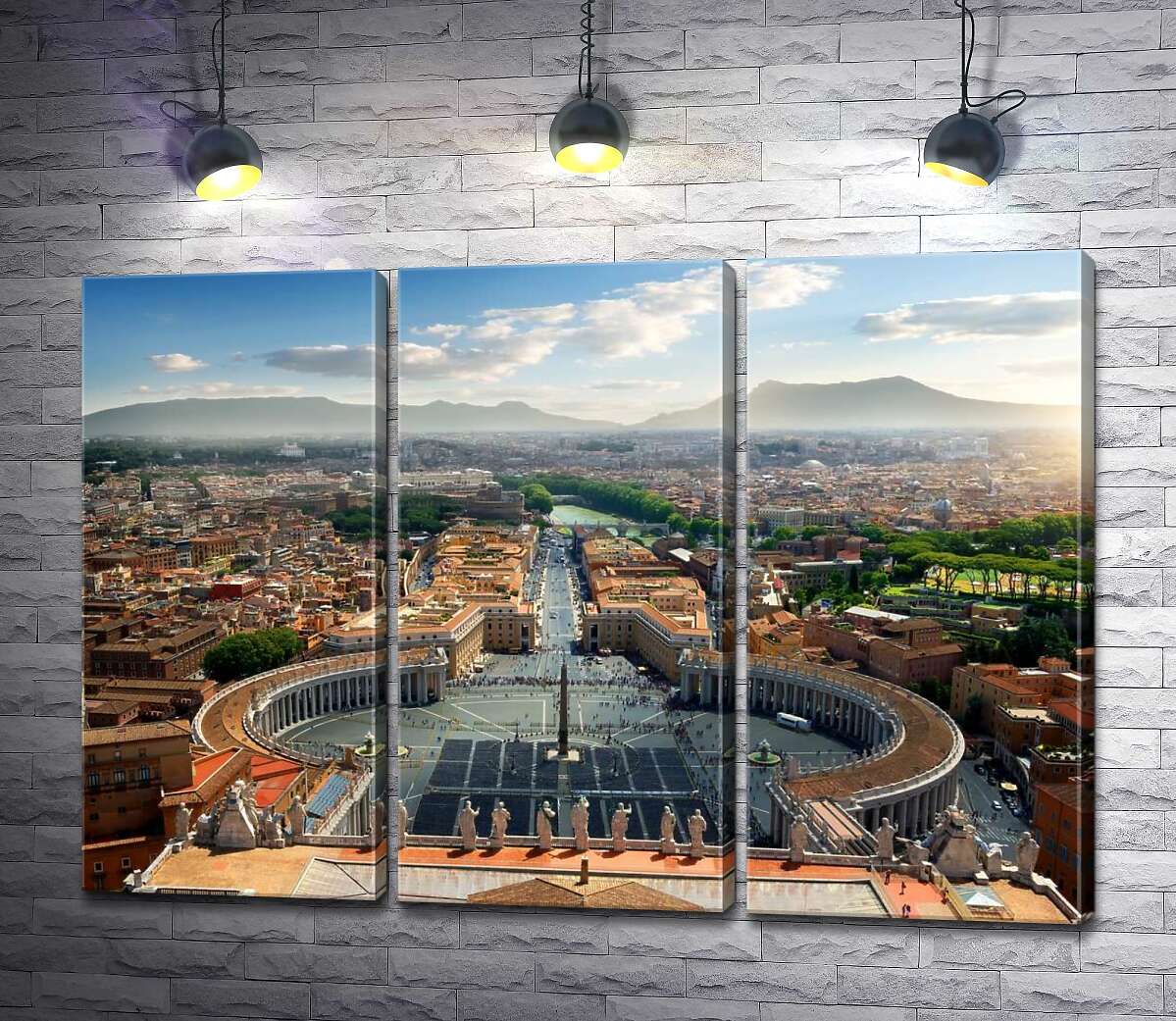 

Модульная картина ArtPoster Идеальная симметрия Площади Святого Петра (Saint Peter's Square) в Ватикане 132x93 см Модуль №11