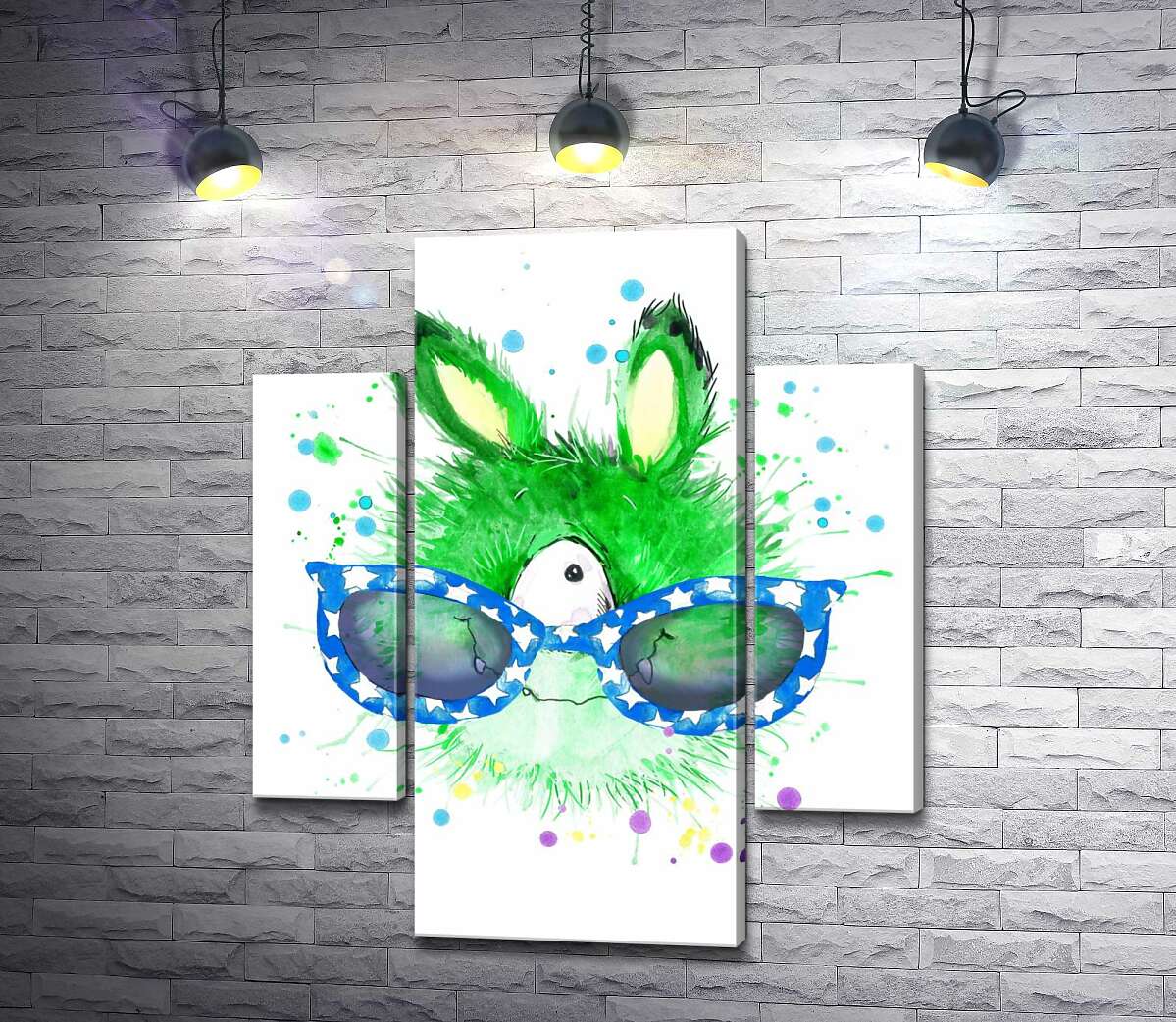 

Модульная картина ArtPoster Зеленый циклоп в синих очках 100x119 см Модуль №7