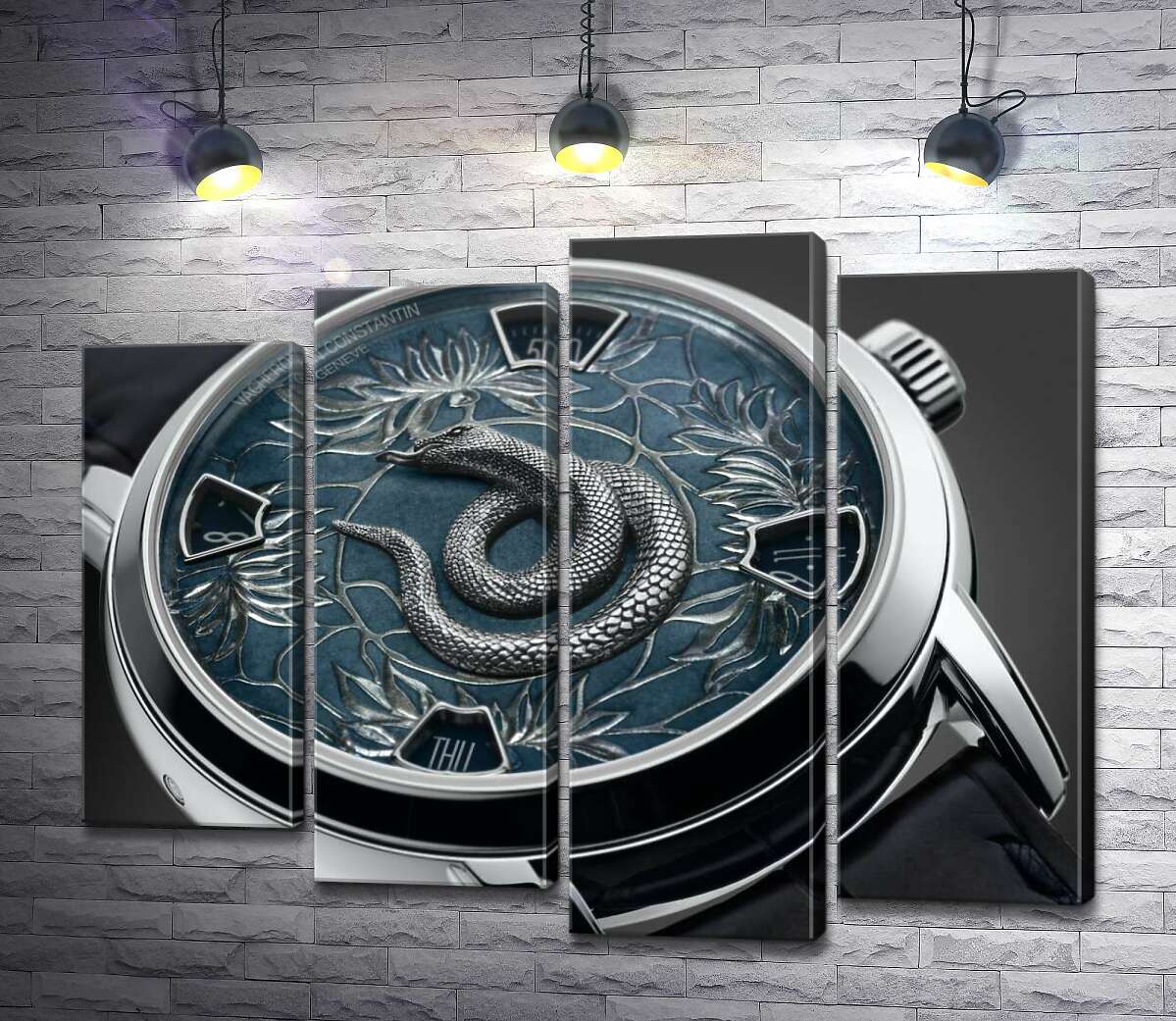 

Модульная картина ArtPoster Зодиакальная змея на часах швейцарского бренда Vacheron Constantin 132x104 см Модуль №21