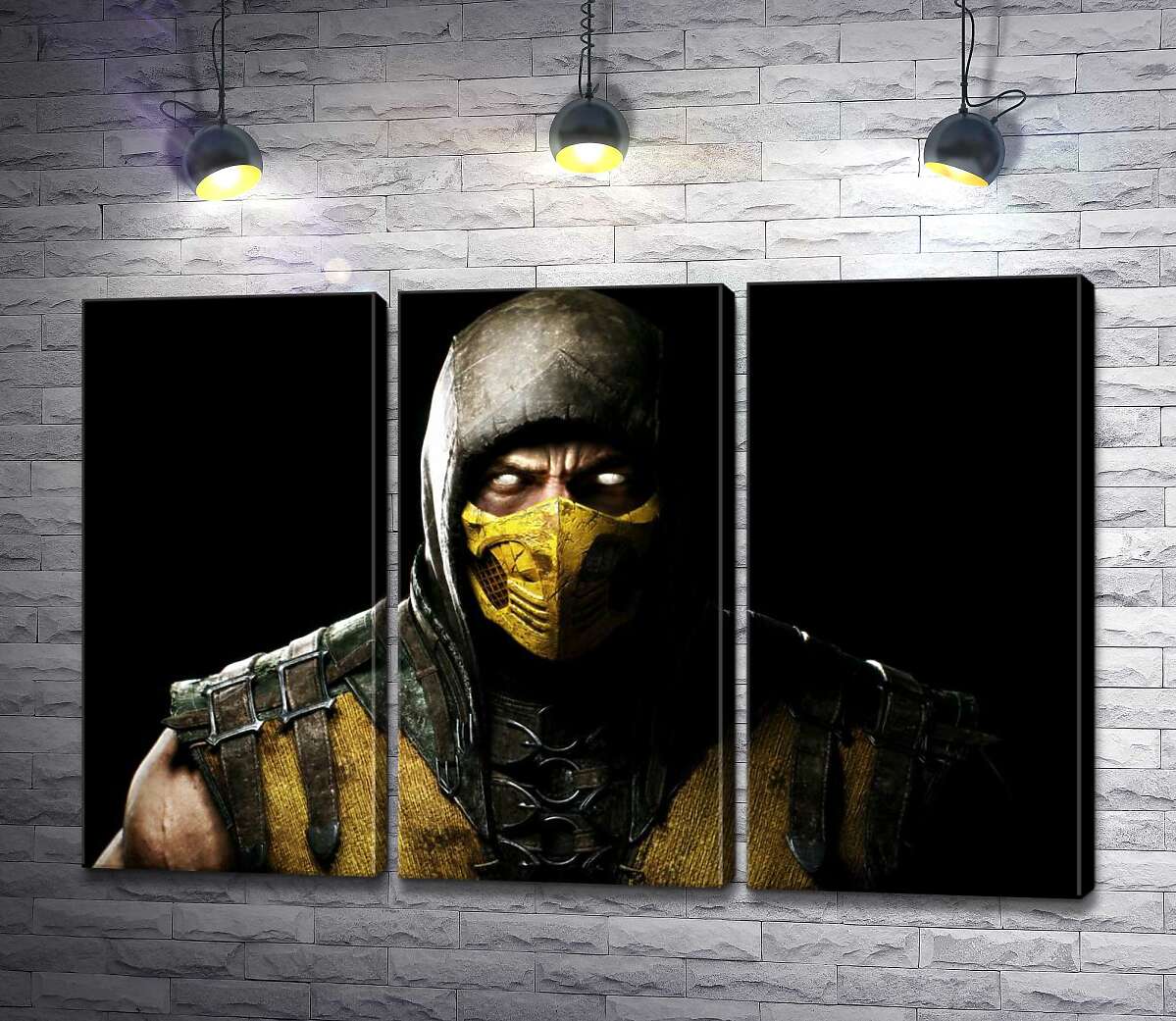 

Модульная картина ArtPoster Из тьмы к свету: портрет героя игры "Mortal Kombat" Скорпиона 132x86 см Модуль №11