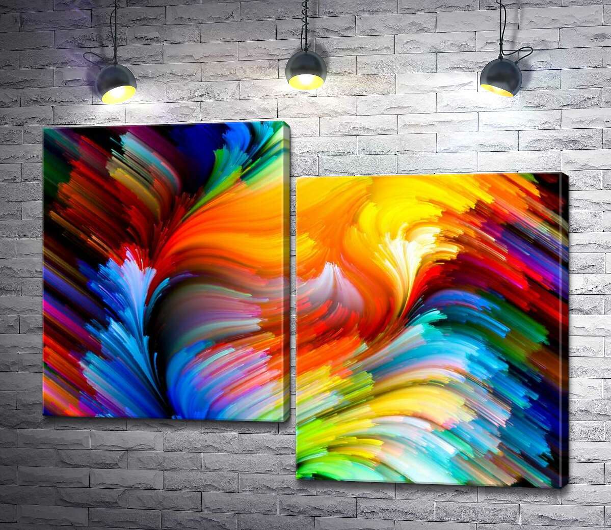 

Модульная картина ArtPoster Изгибы радужных лучей 130x99 см Модуль №5