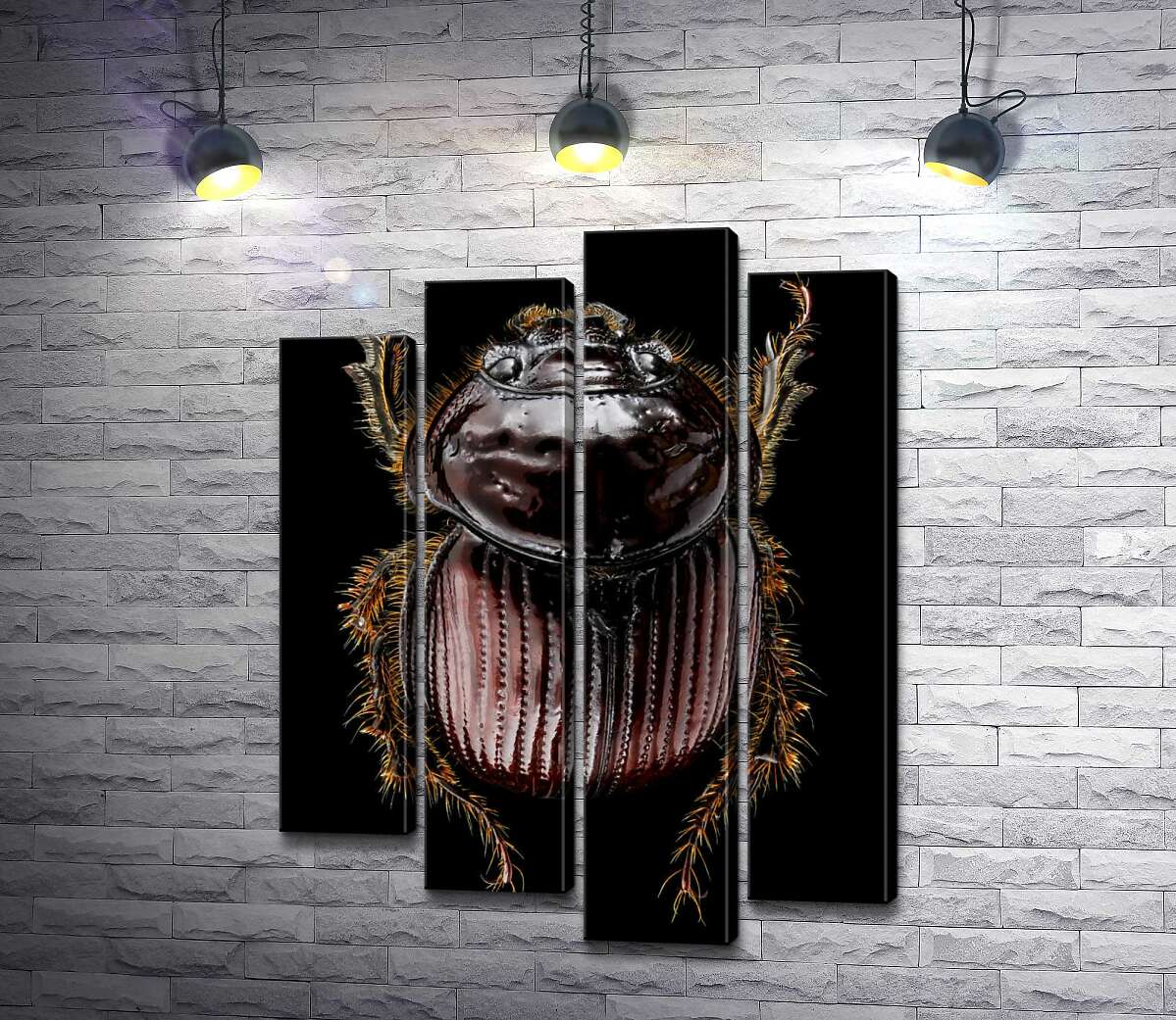 

Модульная картина ArtPoster Коричневая поверхность панциря жука онтофага 80x109 см Модуль №21