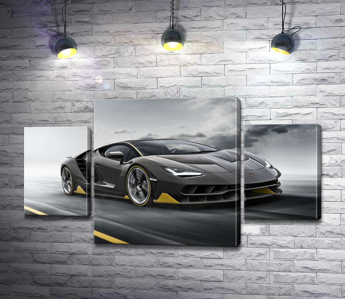 

Модульная картина ArtPoster Итог столетней работы в юбилейном автомобиле Lamborghini Centenario 131x74 см Модуль №7