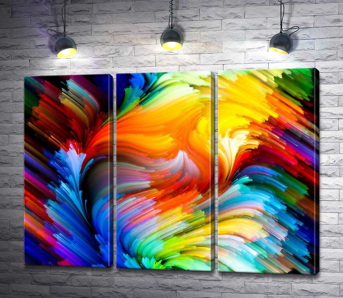 

Модульная картина ArtPoster Изгибы радужных лучей 60x45 см Модуль №11