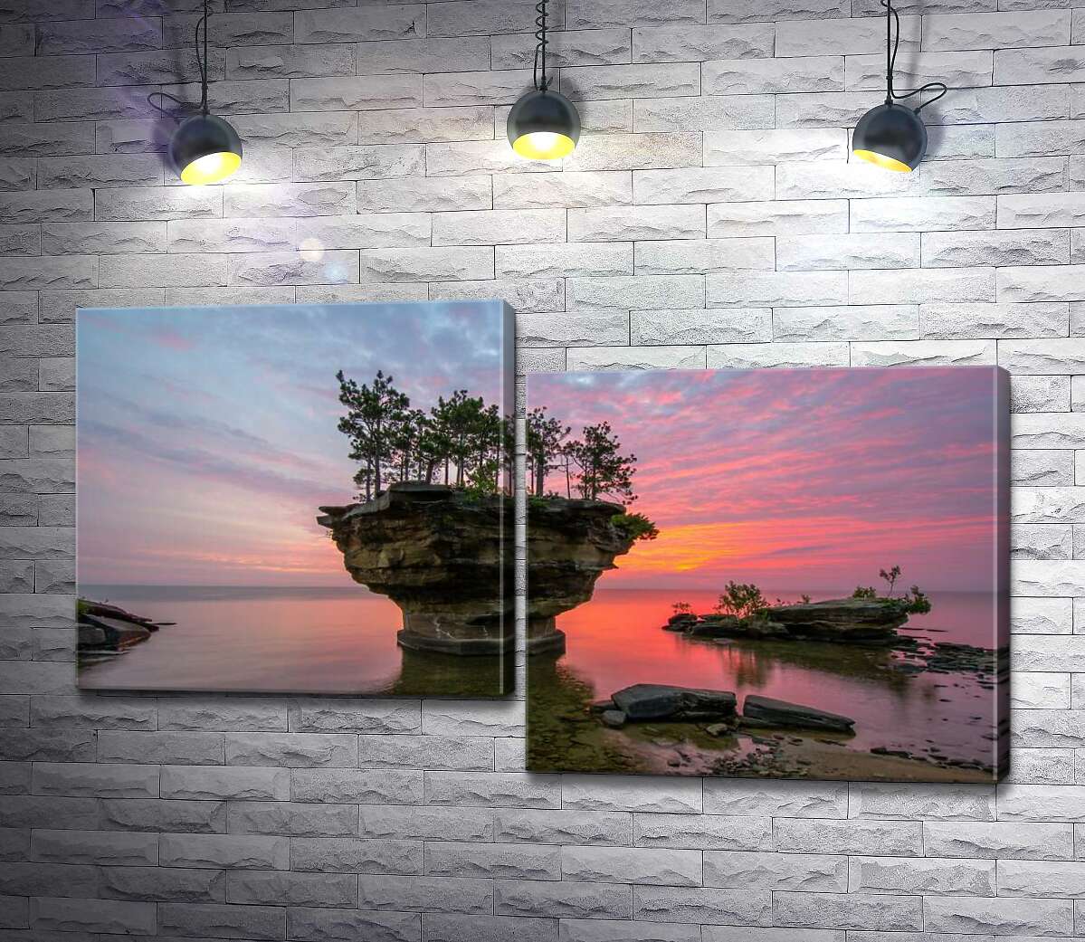 

Модульная картина ArtPoster Коралловый рассвет на озере Мичиган 130x74 см Модуль №5