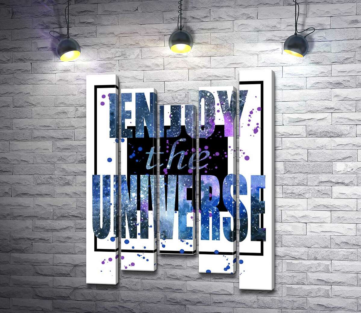 

Модульная картина ArtPoster Космическая надпись в черной рамке "enjoy the universe" 130x179 см Модуль №28