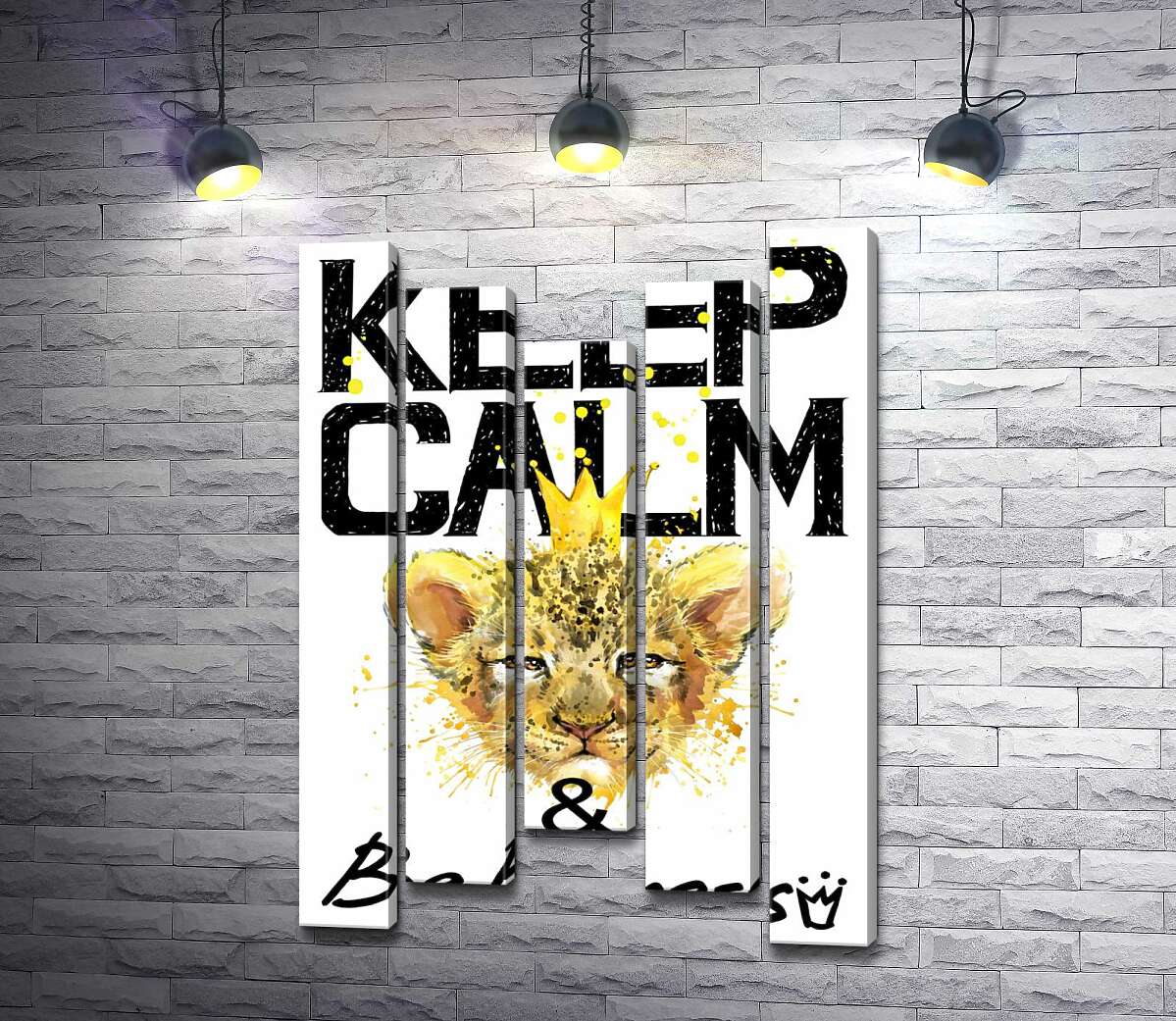 

Модульная картина ArtPoster Львенок в короне среди надписи "keep calm and be princess" 100x148 см Модуль №28