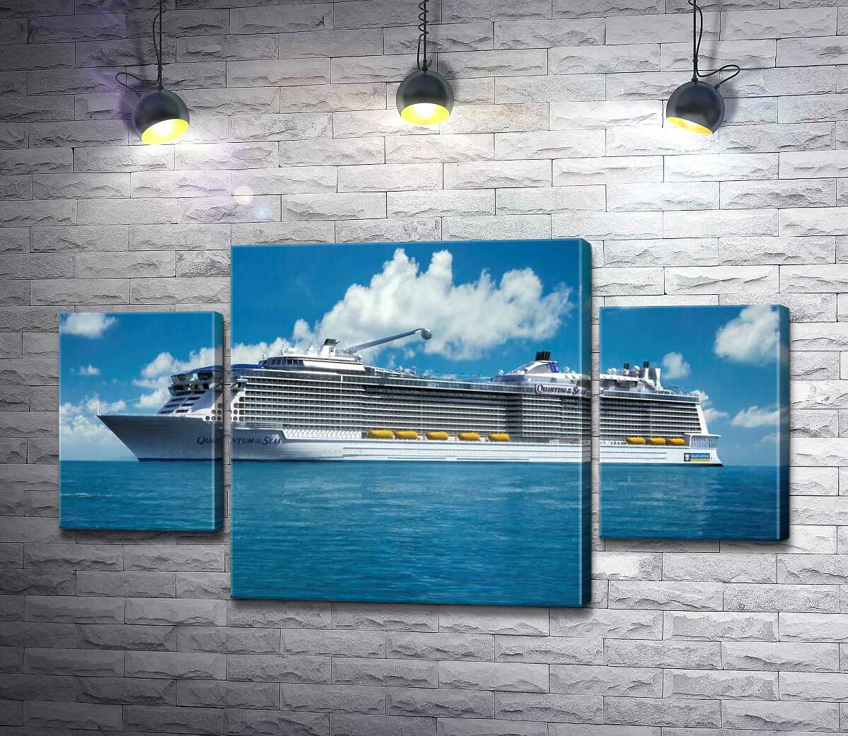 

Модульная картина ArtPoster Круизное судно "Quantum of the Seas" плывет спокойными водами океана 131x74 см Модуль №7