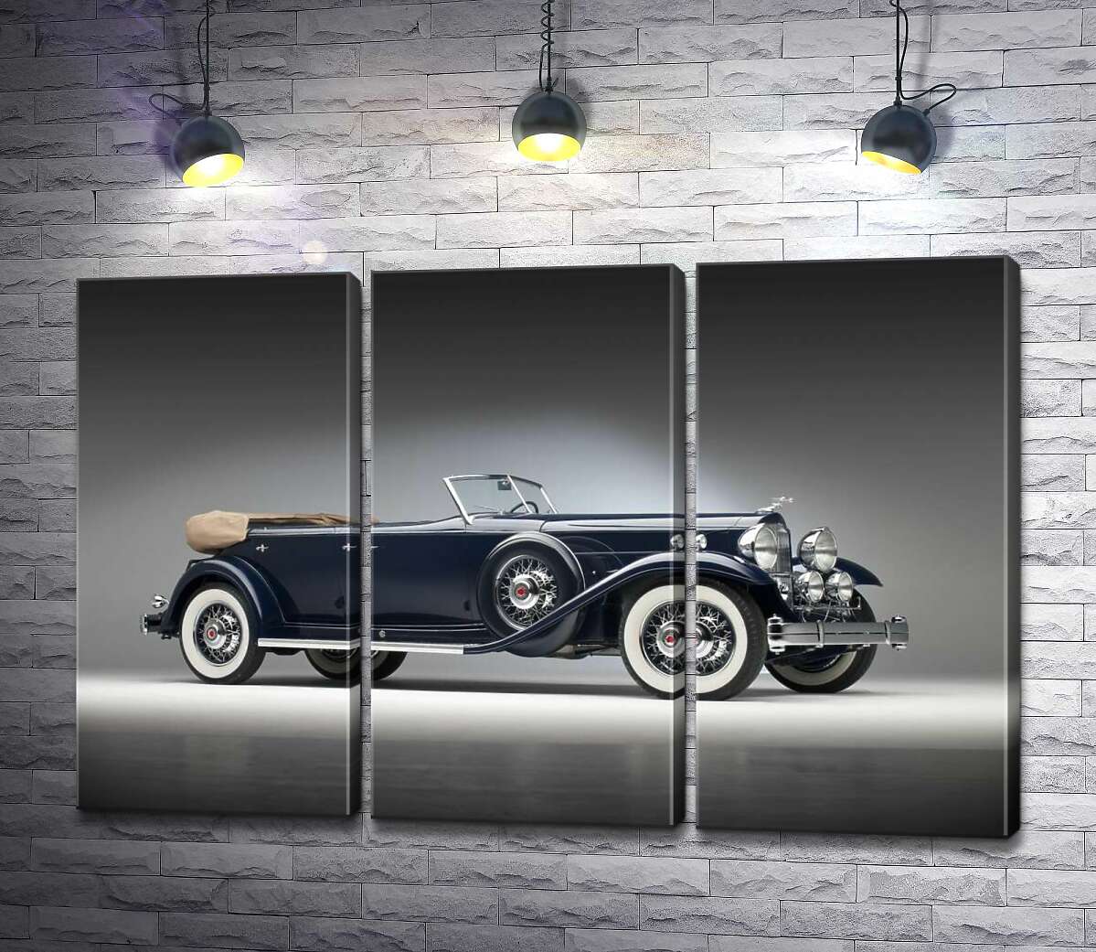 

Модульная картина ArtPoster Люксовый американский синий автомобиль Packard Twin Six 1932 102x67 см Модуль №11