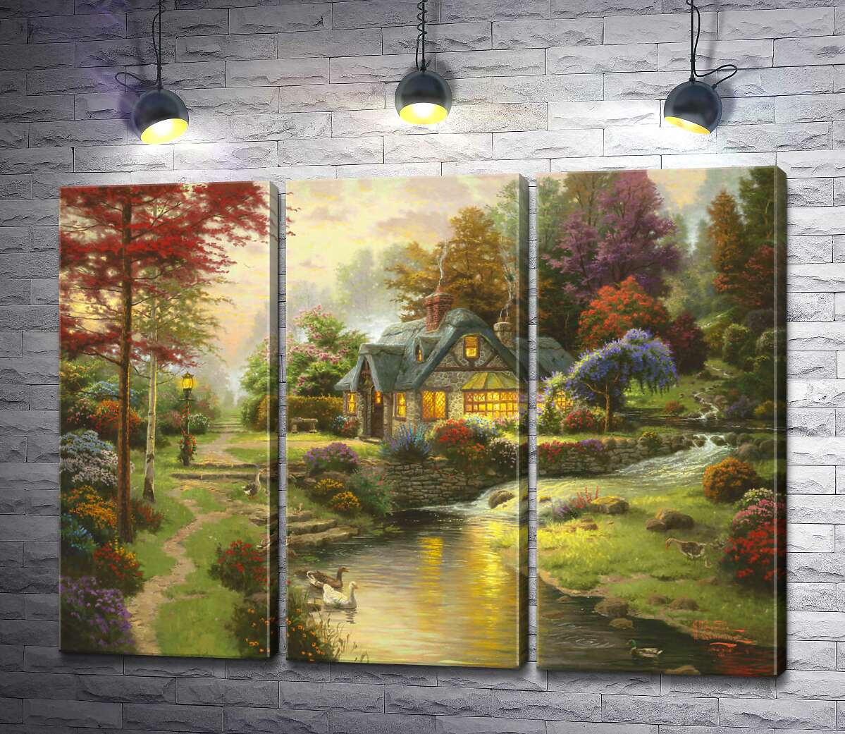 

Модульная картина ArtPoster Коттедж у спокойной воды (Stillwater Cottage) - Томас Кинкейд (Thomas Kinkade) 102x75 см Модуль №11