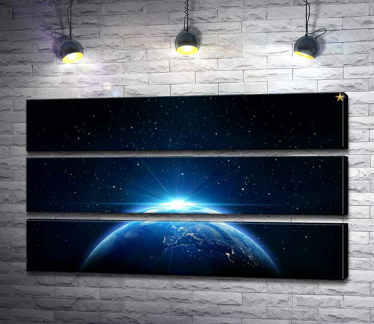 

Модульная картина ArtPoster Космическое утро над Землей 108x60 см Модуль №13