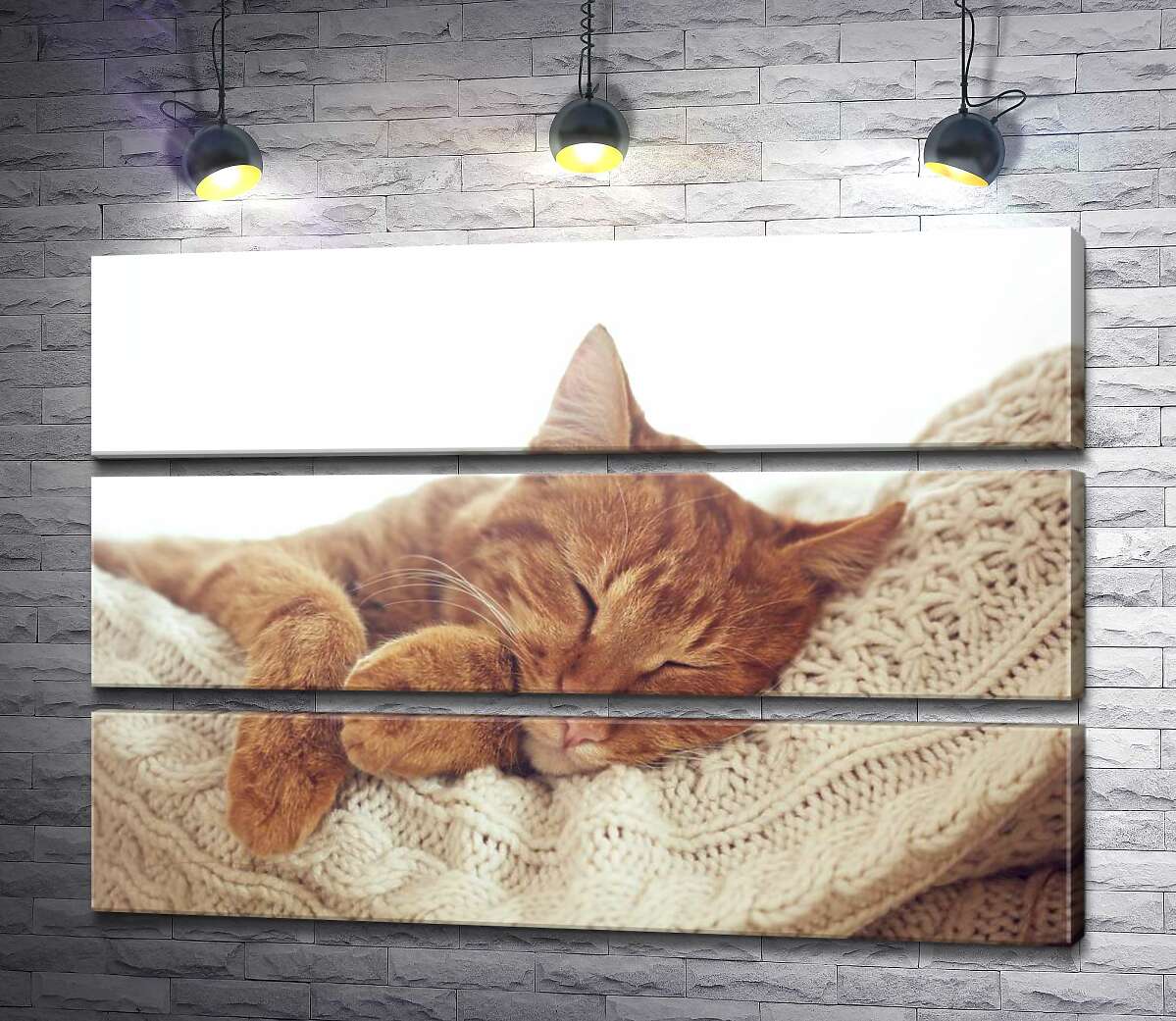 

Модульная картина ArtPoster Кот мило отдыхает на белой подушке 130x90 см Модуль №13