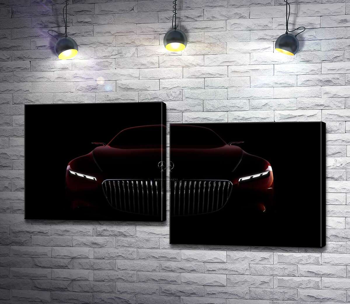 

Модульная картина ArtPoster Красный силуэт автомобиля Mercedes-Maybach S-Class 100x54 см Модуль №5