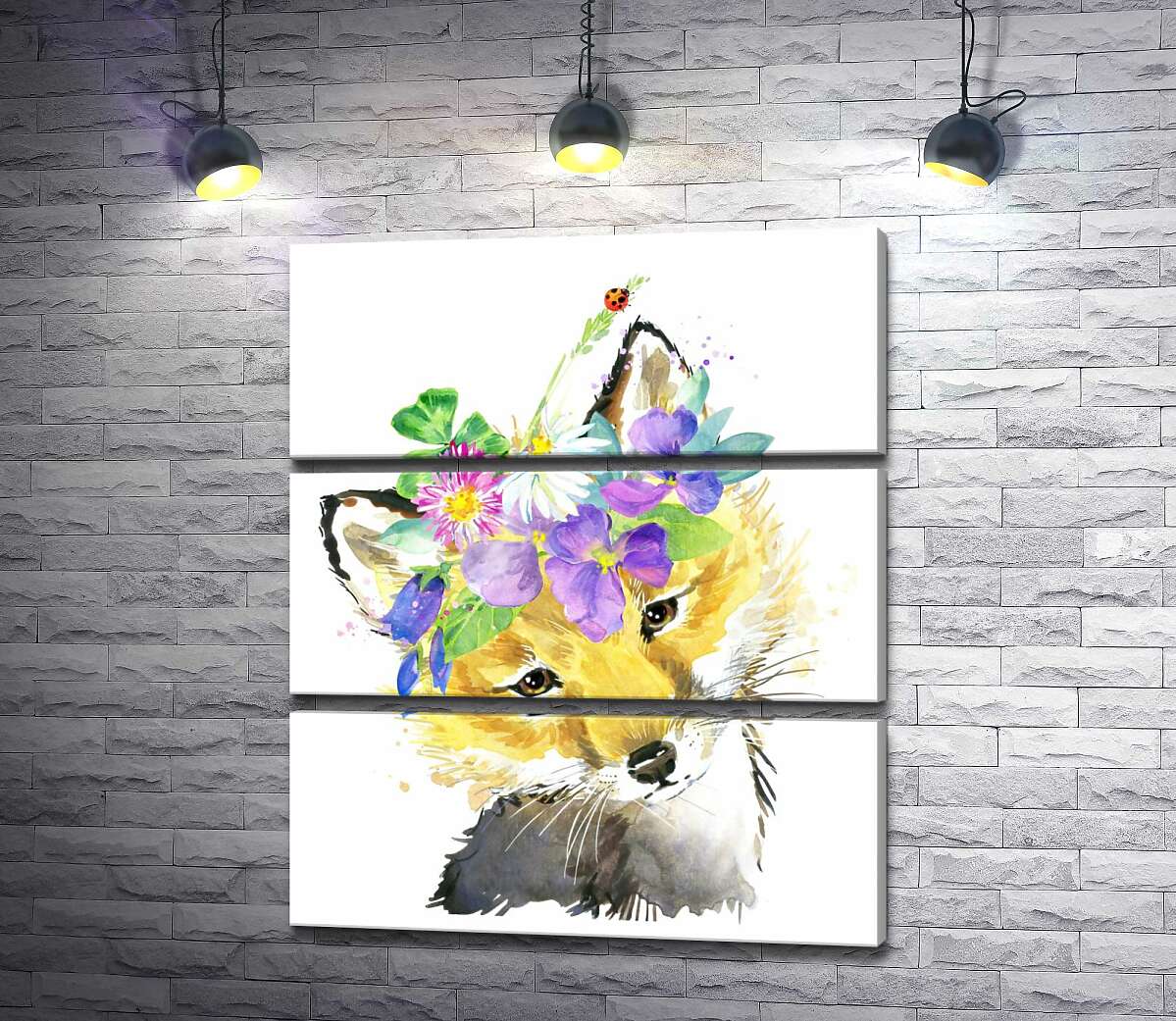 

Модульная картина ArtPoster Лиса в венке из полевых цветов 100x120 см Модуль №13