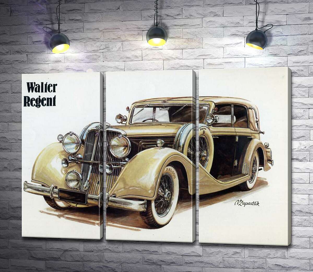 

Модульная картина ArtPoster Кремовый блеск автомобиля Walter Regent 102x71 см Модуль №11