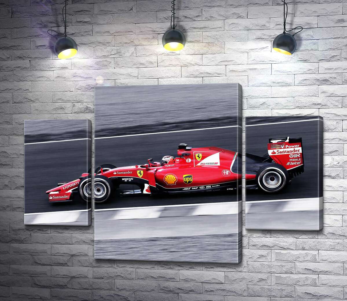

Модульная картина ArtPoster Красный автомобиль Ferrari на гоночной трассе "Формулы-1" 80x54 см Модуль №7