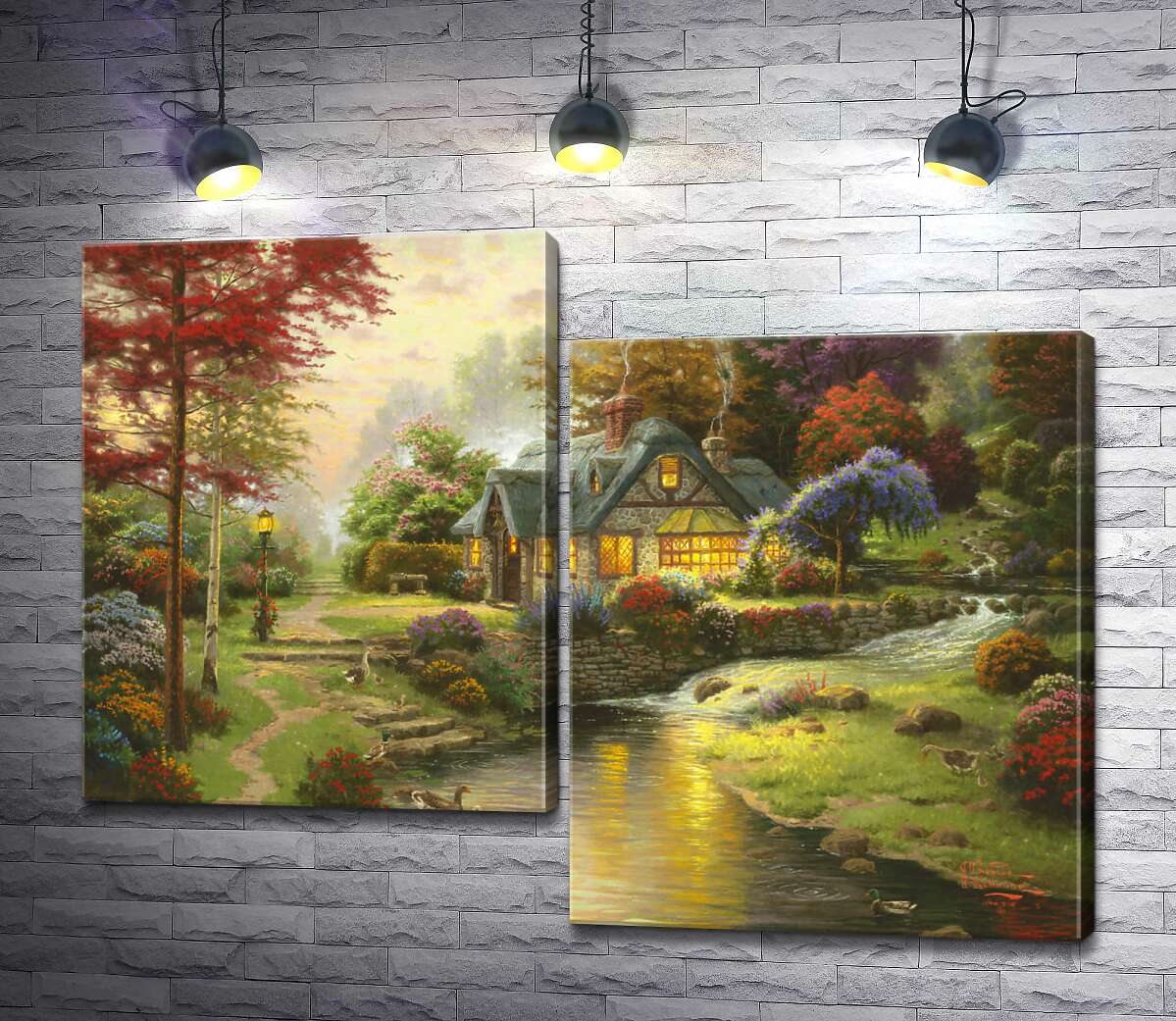 

Модульная картина ArtPoster Коттедж у спокойной воды (Stillwater Cottage) - Томас Кинкейд (Thomas Kinkade) 130x99 см Модуль №5